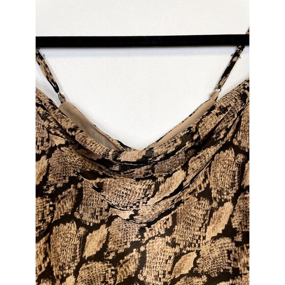 ASTR THE LABEL Darla Cowl Neck Snake Print Cami Tank Top Brown Size S - Picture 2 of 12